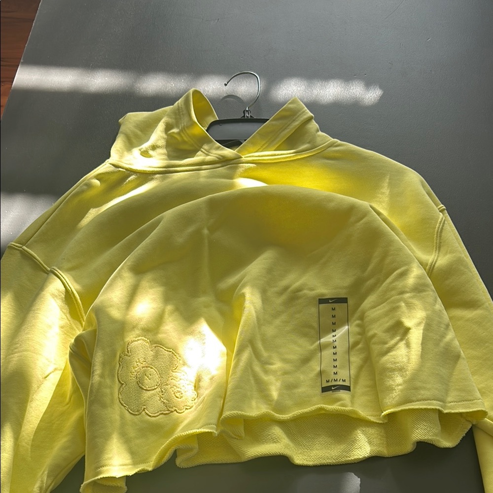 Yellow Cropped Hoodie